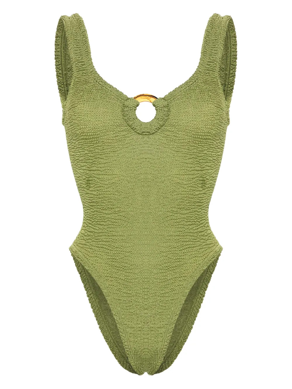 Hunza G Celine Seersucker Swimsuit | Green | FARFETCH | Farfetch Global