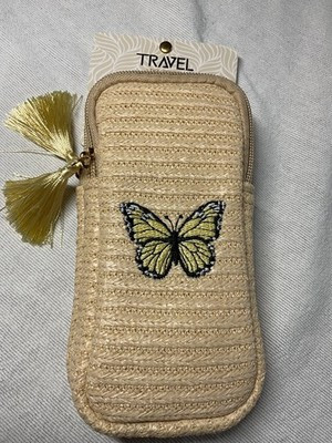 EVOLUTION EYES TRAVEL DOUBLE EYEGLASS CASE BUTTERFLY 7 x 3 STRAW NWT | eBay US