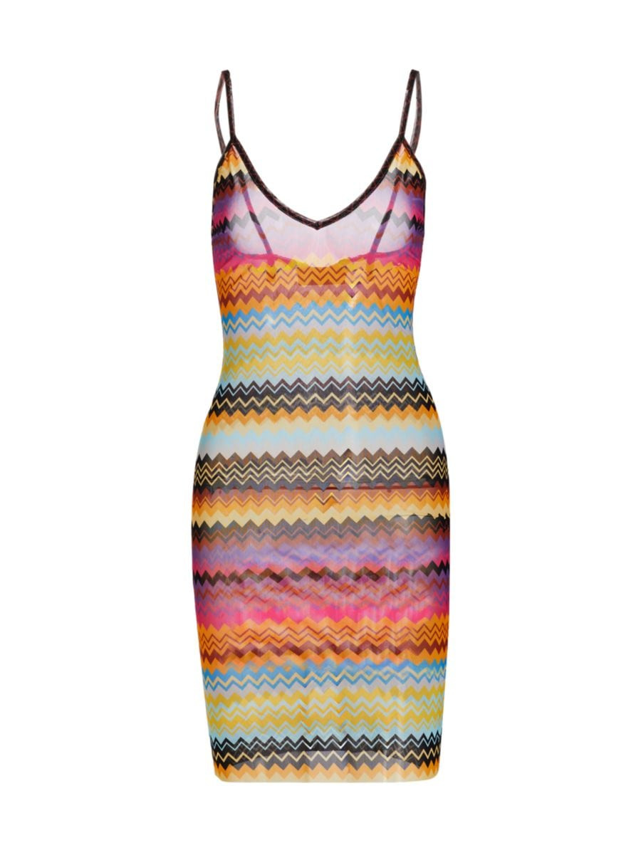 Chevron Print Mesh Cover-Up Dress | Saks Fifth Avenue
