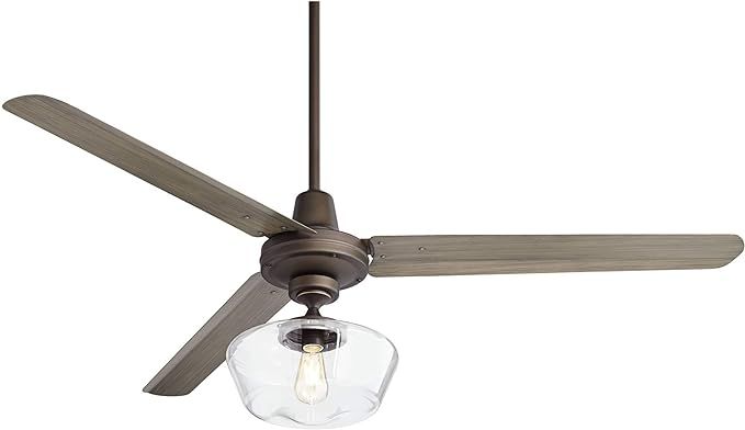 60" Turbina Modern Farmhouse Ceiling Fan with Light Kit LED Remote Control Oil Rubbed Bronze Hand... | Amazon (US)