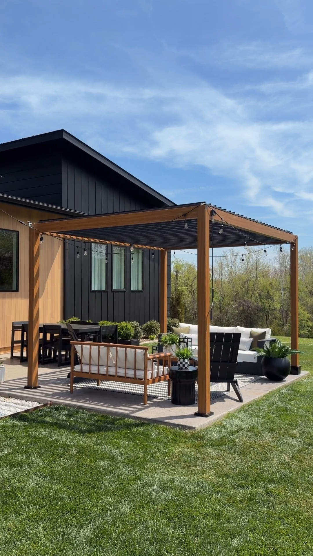 So happy for patio season to be here. 🤍
 
pergola, outdoor furniture, sofa, coffee, table, dining table, porch, planter, modern, neutral, home decor, outdoor living ￼

#LTKHome