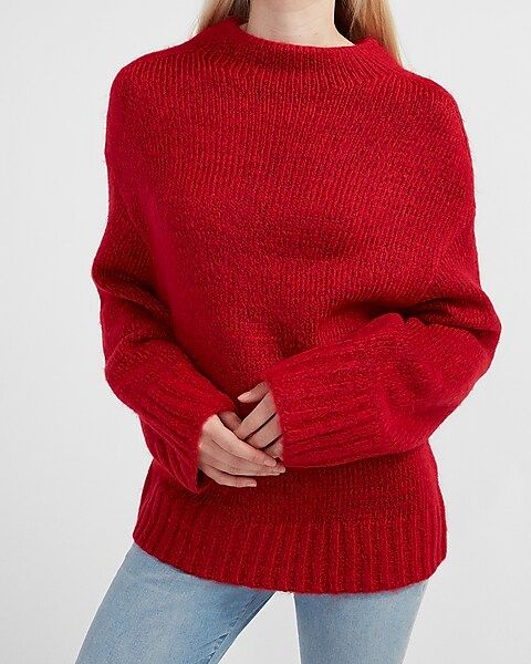 Cozy Mock Neck Tunic Sweater | Express