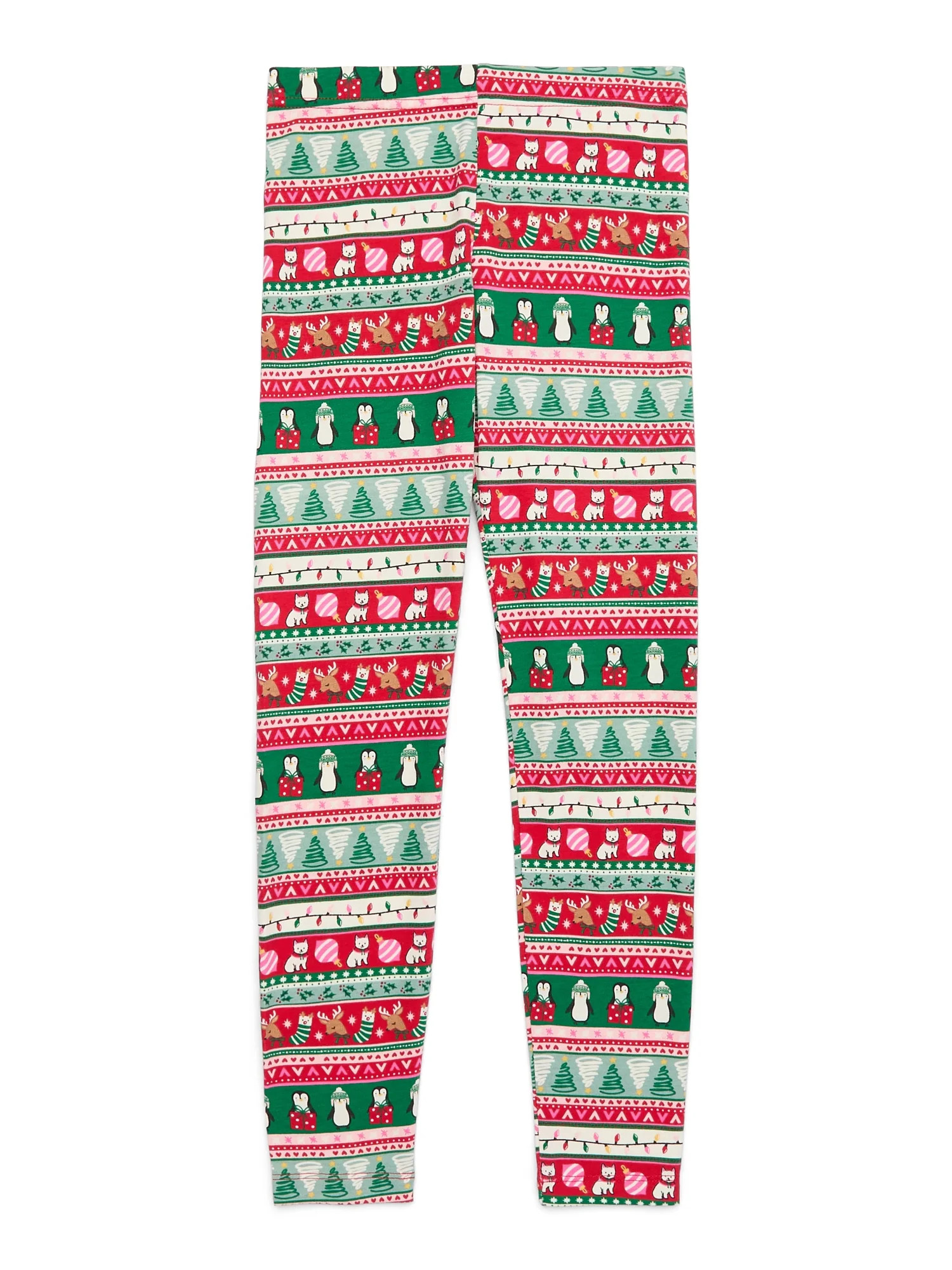 Holiday Time Girls Christmas Fair Isle Print Leggings, Sizes 4-18 | Walmart (US)