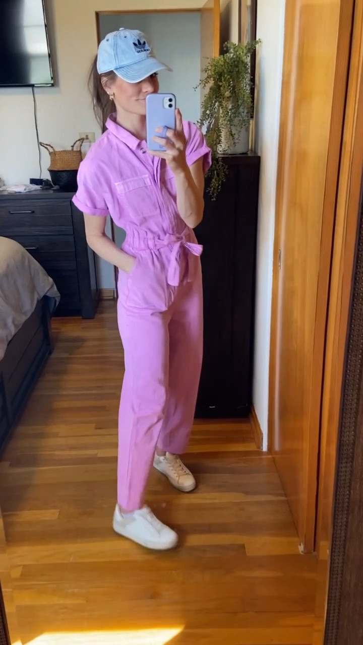 Target jumpsuit in the cutest pink color for spring! Wearing my TTS 2. It’s a good quality denim like material. 

#LTKunder50