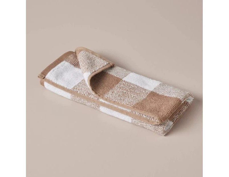 Target Gingham Hand Towel - Brenn - Brown | Catch.com.au