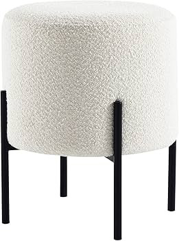 Multifunctional Vanity Stool Chair, Round Footrest Stool Ottoman with Metal Legs, Modern Decorati... | Amazon (US)