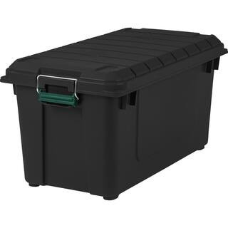 21 gal. Remington WeatherPro Store-It-All Storage Bin, Black | The Home Depot