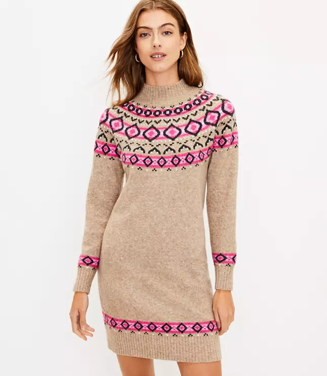 Fair Isle Sweater Dress | LOFT