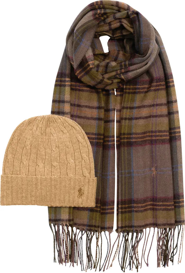 Polo Ralph Lauren Wool & Cashmere Scarf & Beanie Boxed Gift Set | Nordstrom | Nordstrom