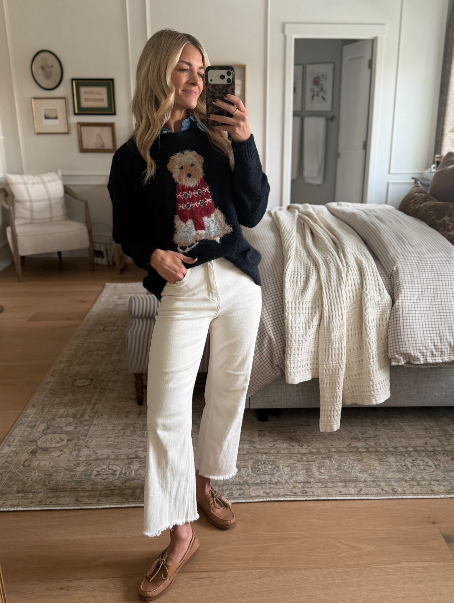 Just a little Ralph Lauren inspired look today with a Target price tag! Wearing my true size small in the sweater. It runs oversized so you could size down.