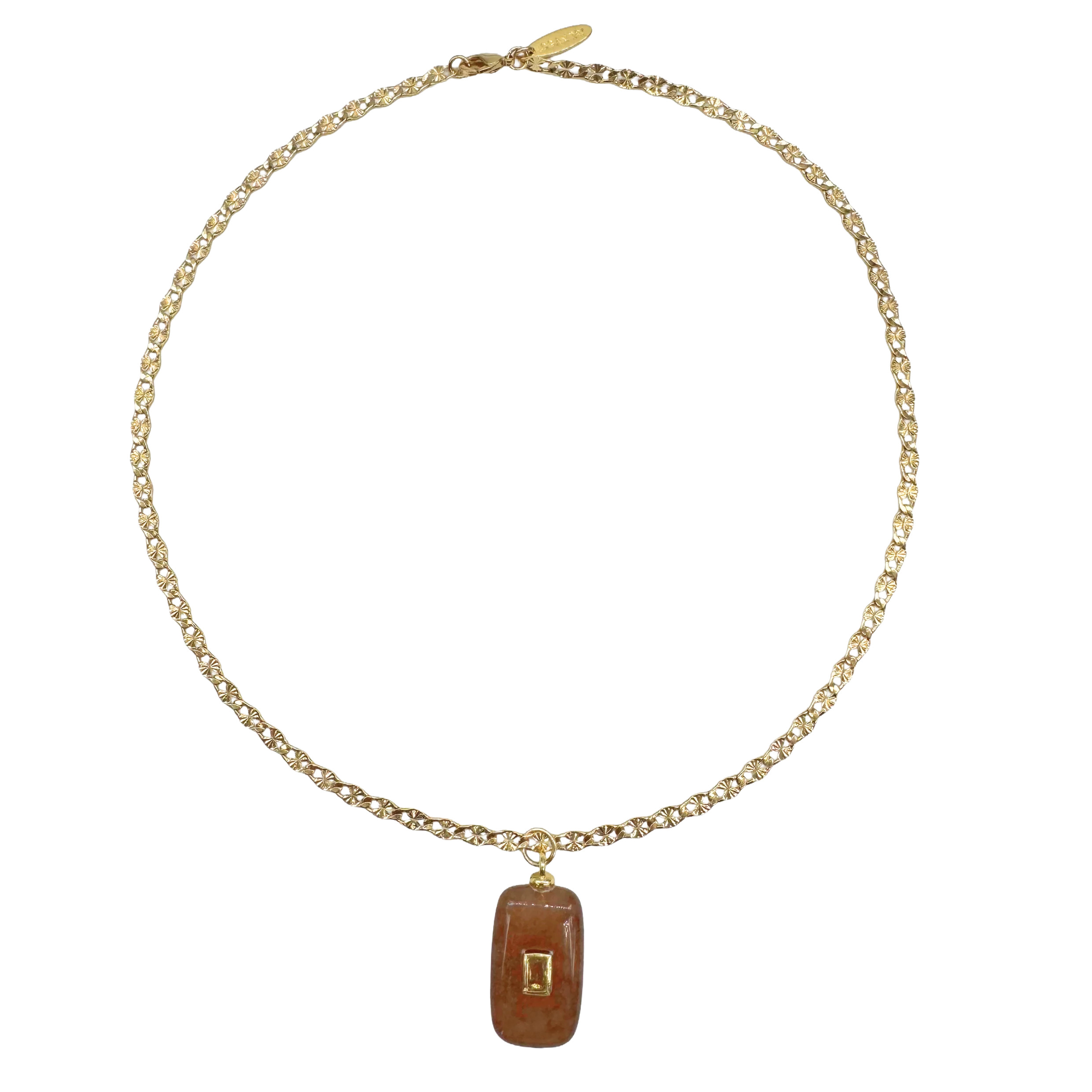 Brown Stone Chain Necklace | Logan Tay