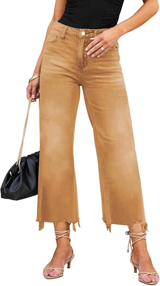 LOLONG High Waisted Flare Jeans for Women Casual Bell Bottom Denim Pants | Amazon (US)