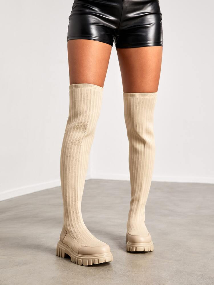 CUCCOO Basic Slip On Sock Boots | SHEIN