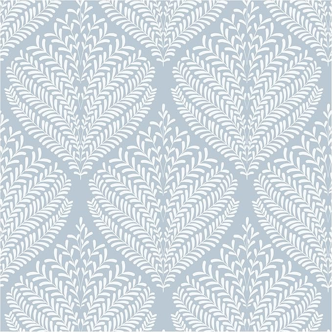 Modern Peel and Stick Wallpaper Blue and White Wall Paper 17.3"x78.7" Self-Adhesive Removable Con... | Amazon (US)