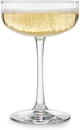 Amazon.com | Libbey Paneled Coupe Cocktail Glasses, 8.5-Ounce, Set of 4, 4 Count (Pack of 1), Cle... | Amazon (US)