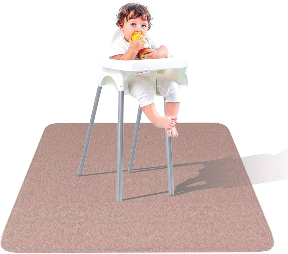 Brown Leather Splat Mat - Waterproof Baby High Chair Floor Mat | High Chair Mat | Splat Mat for U... | Amazon (US)