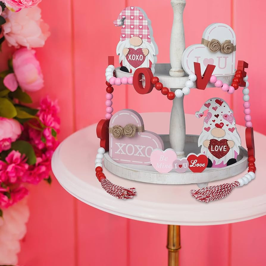 NEEDOMO Valentines Day Decor, Valentines Wooden Beads Garland with Love Hearts for Valentines Dec... | Amazon (US)