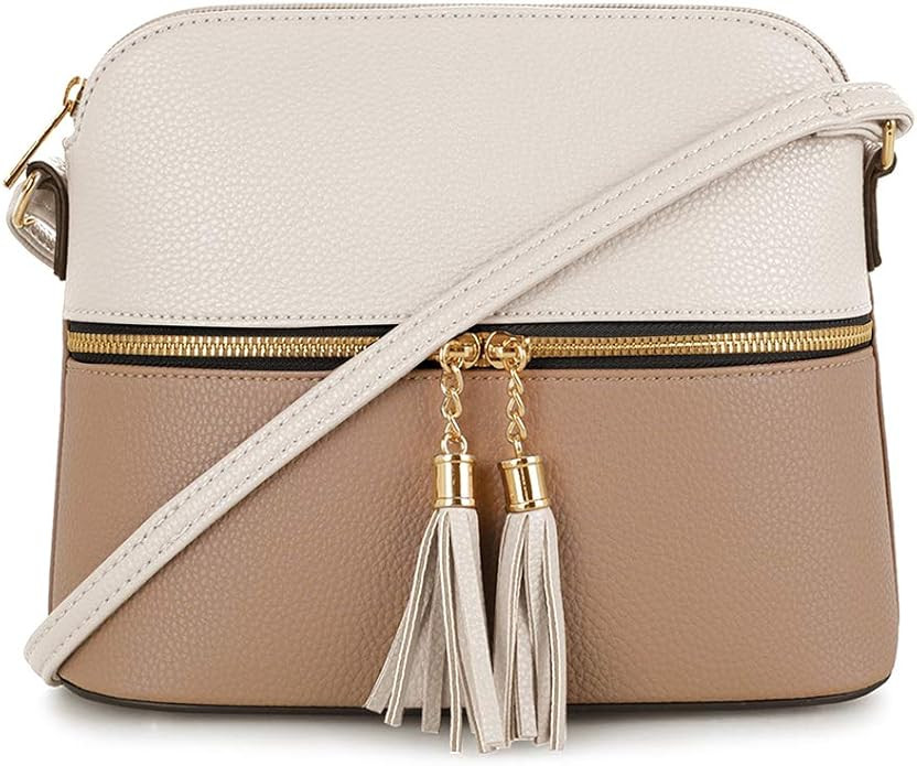 SG SUGU Lunar Lightweight Medium Dome Crossbody Bag Shoulder Bag with Tassel | Zipper Pocket | Ad... | Amazon (US)