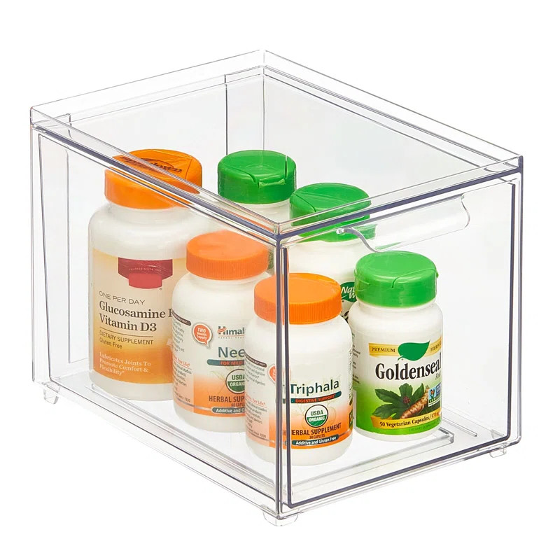 mDesign Plastic Stackable Bathroom Storage Organizer with Drawer | Wayfair North America