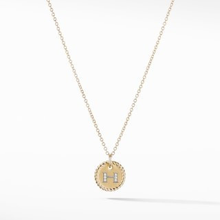 Initial Charm Necklace with Diamonds in 18K Gold | David Yurman
