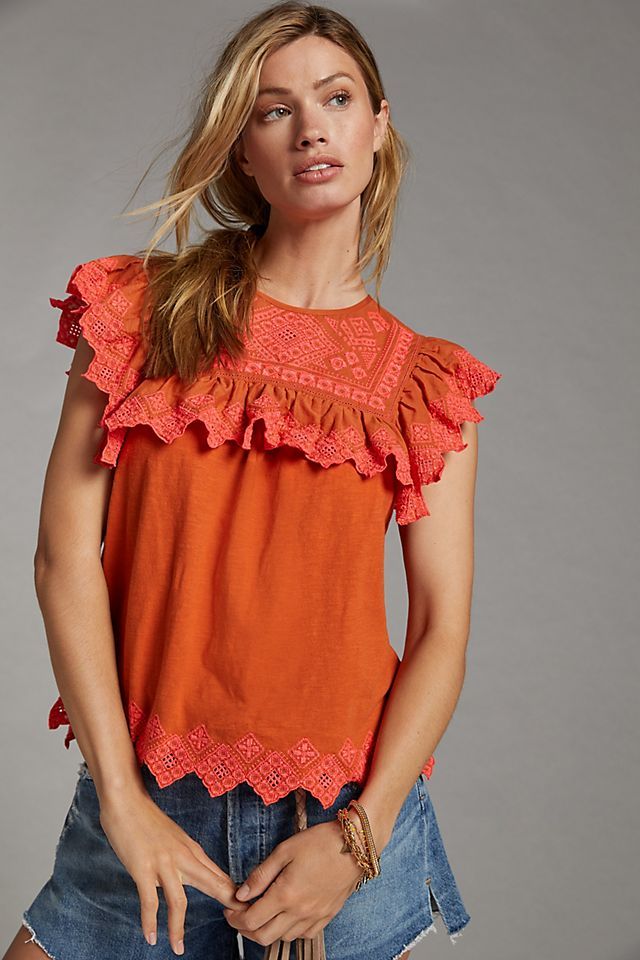 Rica Embroidered Top | Anthropologie (US)
