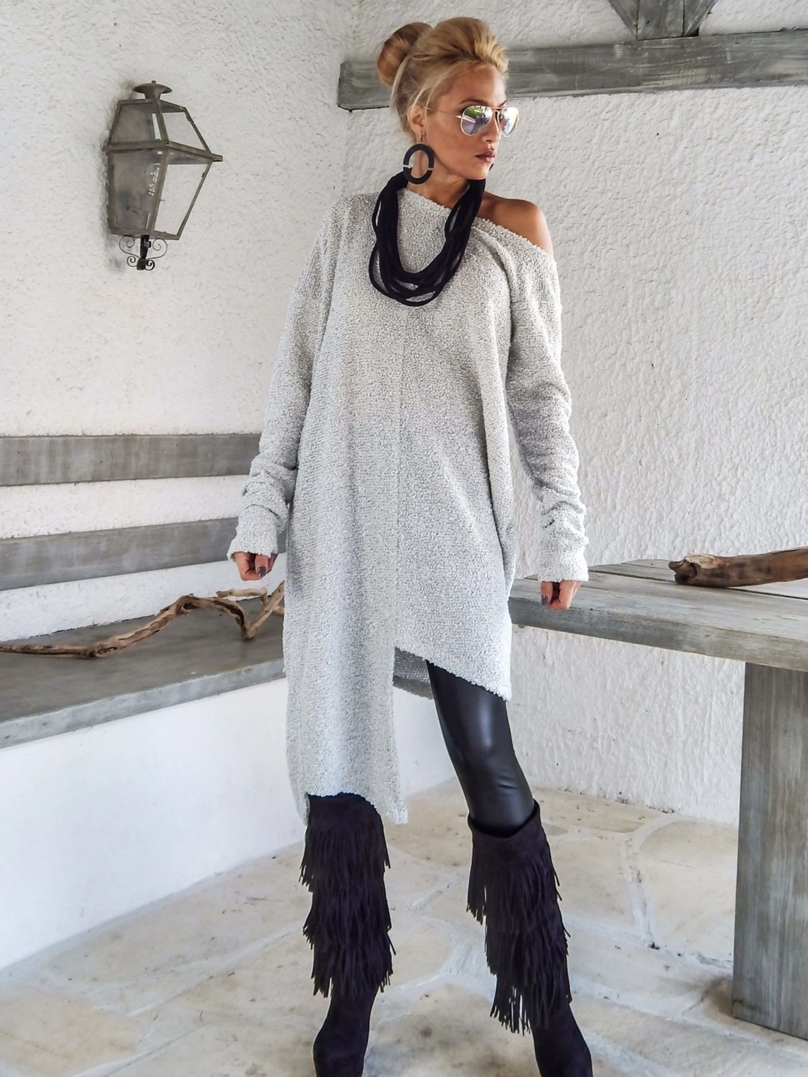 Read the full title
    White Sweater / Sweater Dress / Women Sweater / Asymmetrical Sweater / As... | Etsy (US)