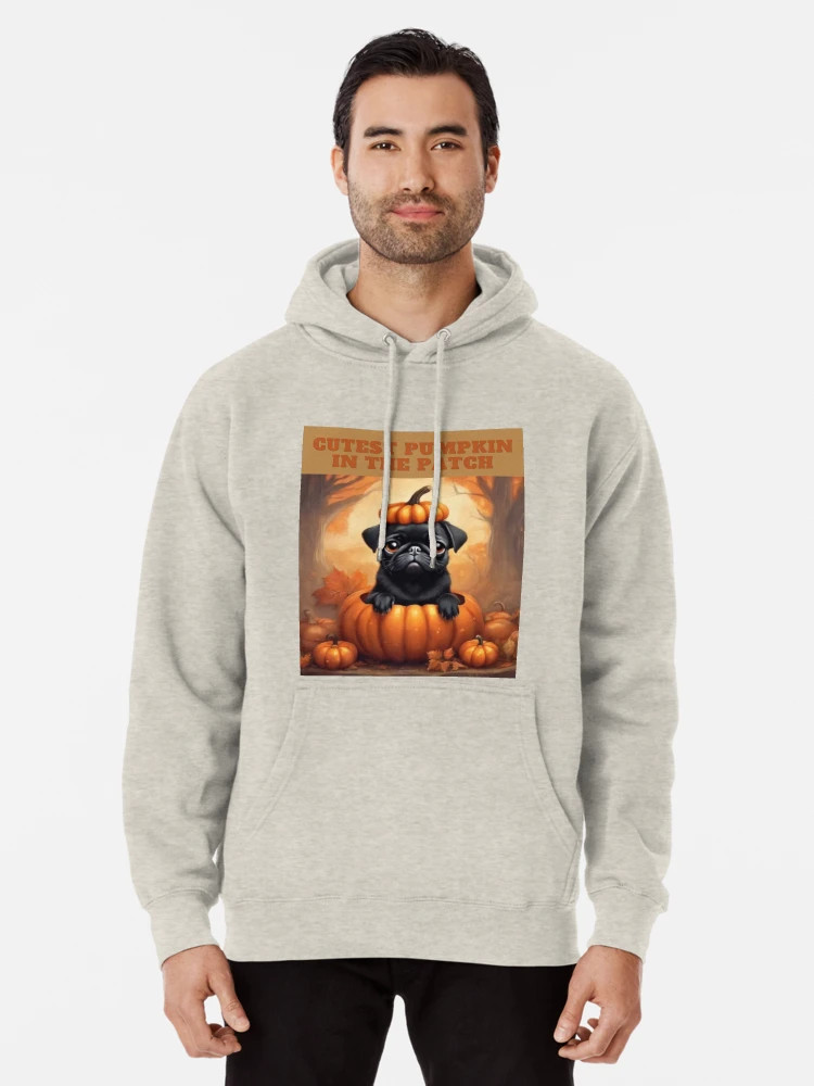 Black Fall Pug - Cutest Pumpkin in the Patch Pullover Hoodie | Redbubble (US)