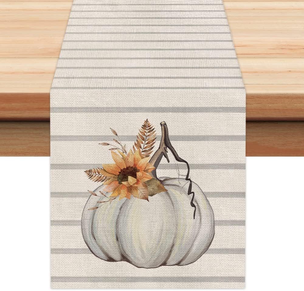Amazon.com: Fall Decorations Pumpkin Table Runner 13x72 Inches Seasonal Autumn Thanksgiving Flowe... | Amazon (US)