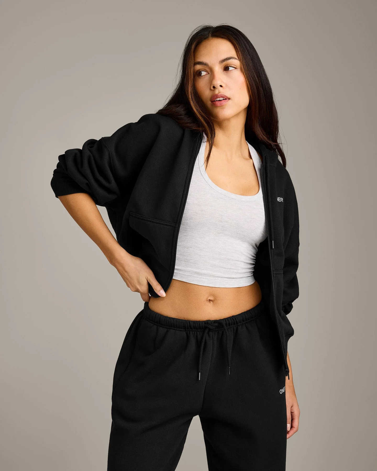 Foundations All Season Zip Up Hoodie 
 Black | Oner Active (UK / US)