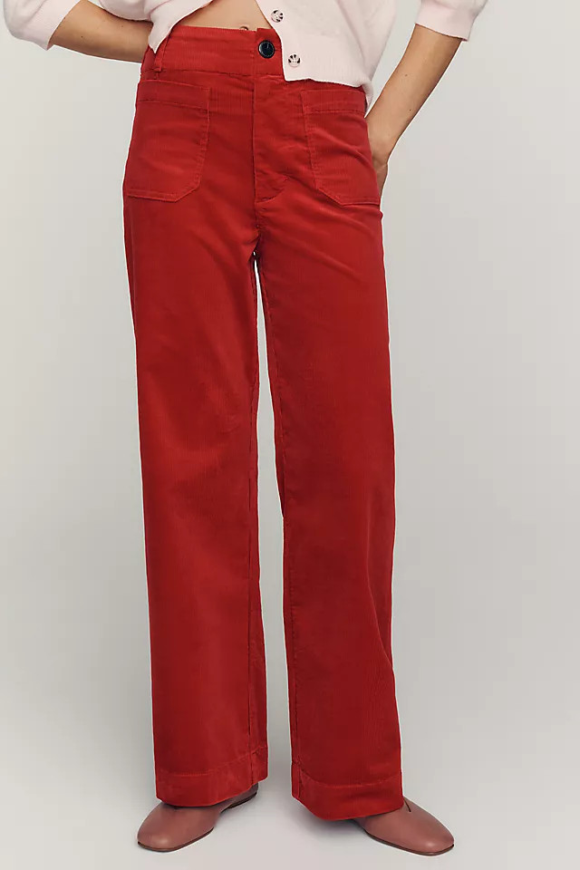 Colette Corduroy High-Rise Wide-Leg Full-Length Pants | Anthropologie (US)