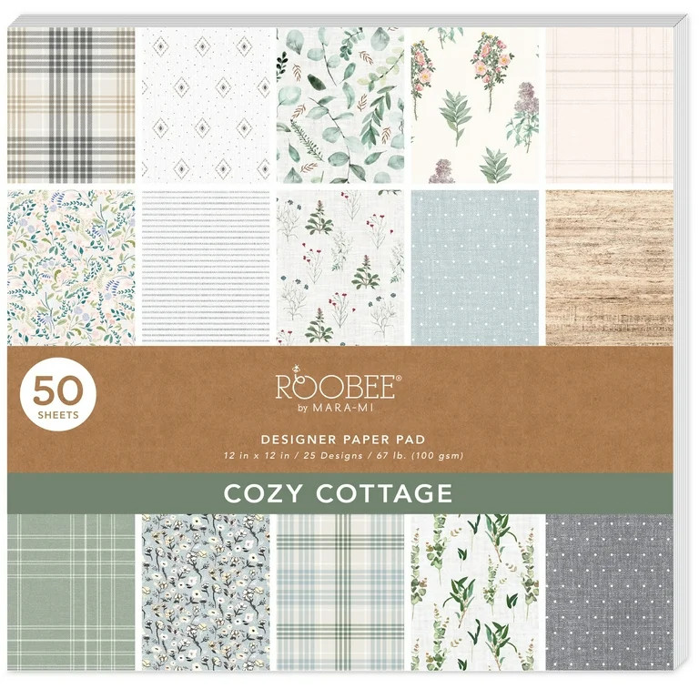 Roobee by Mara Mi White Cottage Paper Pad 50 Sheets, 25 Designs | Walmart (US)