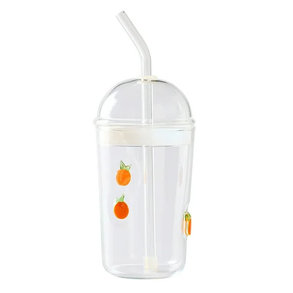 Better Homes & Gardens Glass Sipper Orange Icon with Glass Lid | Walmart (US)