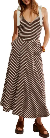 Cecelia Stripe Tie Shoulder Midi Dress | Nordstrom