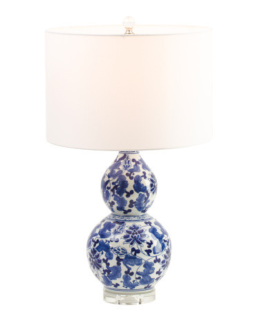 28in Floral Ceramic Crystal Base Table Lamp | Bedroom | Marshalls | Marshalls