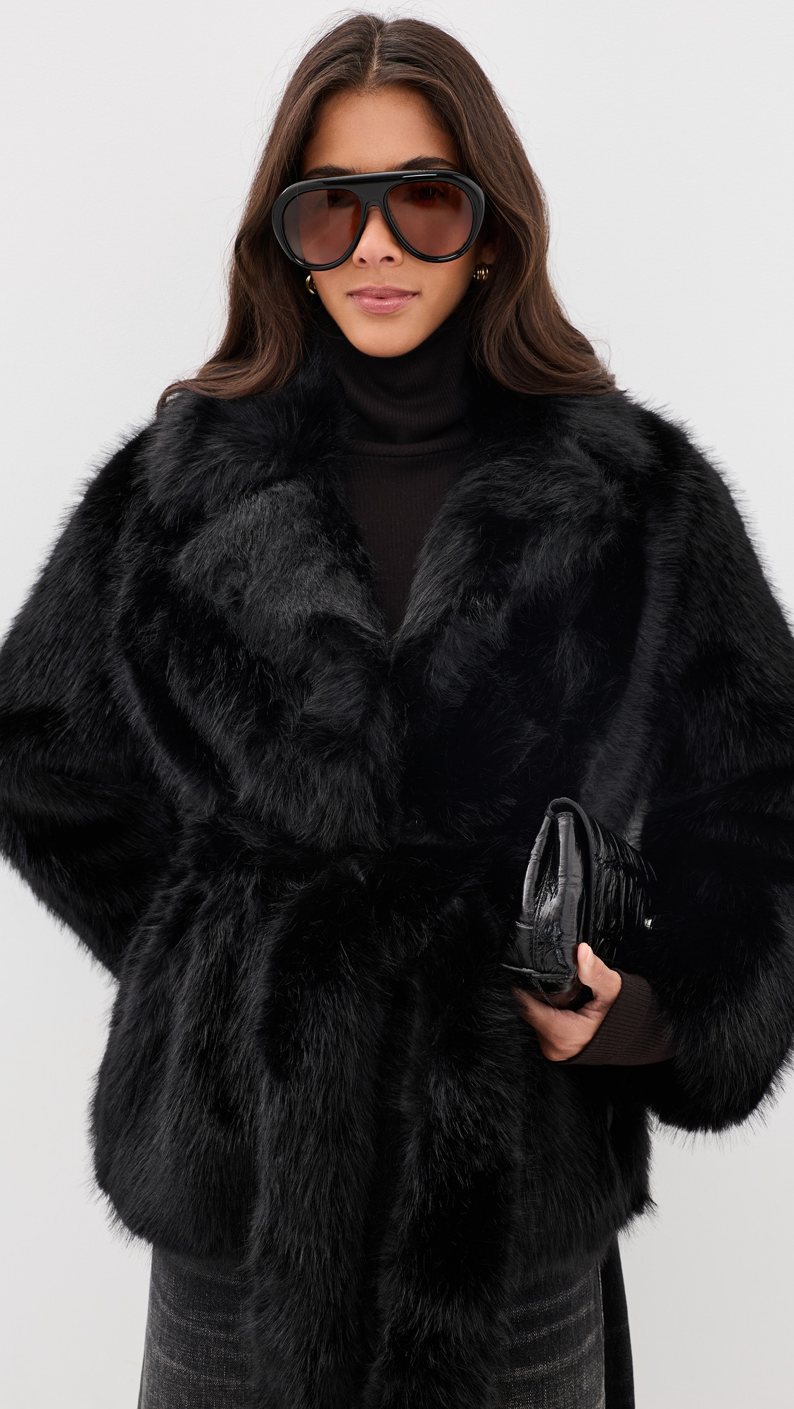 Stand Studio Silena Faux Fur Jacket Black 42 | Shopbop
