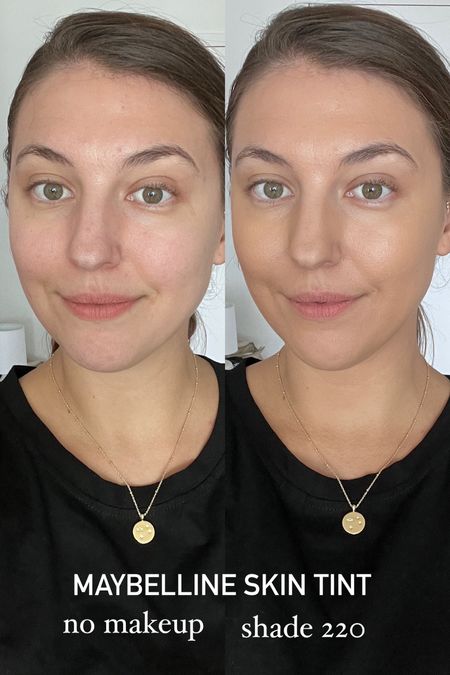 Maybelline skin tint before and after wearing shade 220 l. Under $15 on Walmart 

Foundation | best foundation | makeup | beauty products | 

#LTKU #LTKbeauty #LTKFind