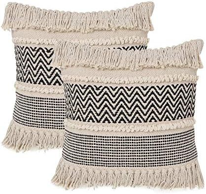 REDEARTH Textured Throw Pillow Cushion Covers-Woven Tufted Decorative Farmhouse Cases Set for Cou... | Amazon (US)