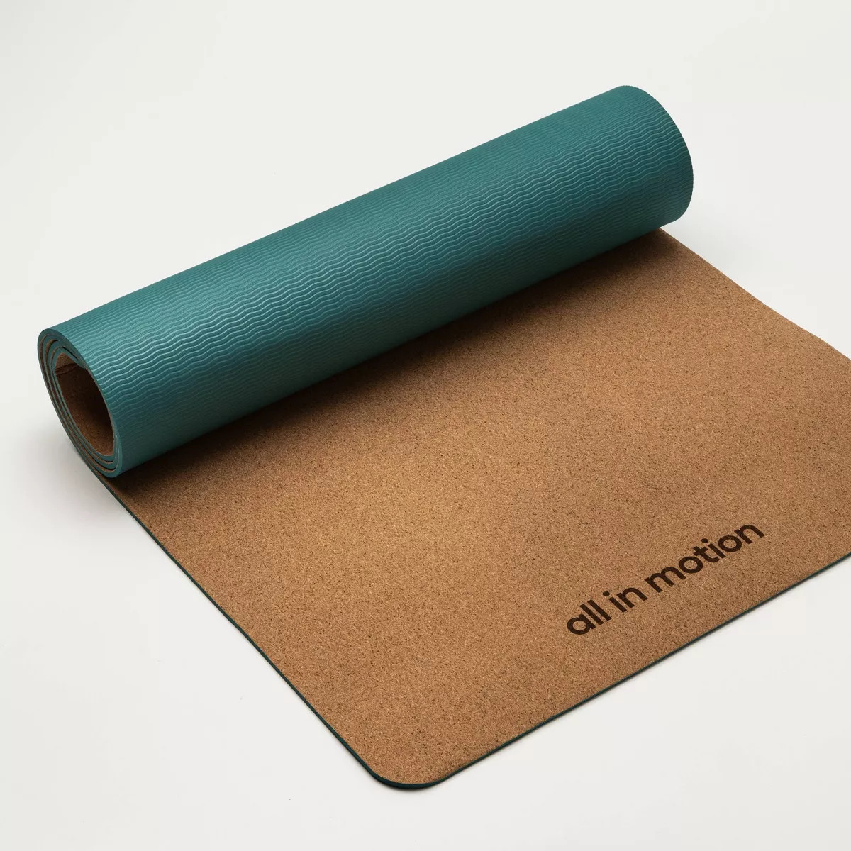 Natural Cork TPE Yoga Mat 5mm Green - All In Motion™ | Target