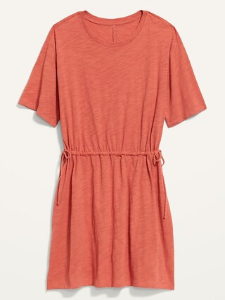 Short-Sleeve Waist-Defined Slub-Knit Mini T-Shirt Dress for Women | Old Navy (US)
