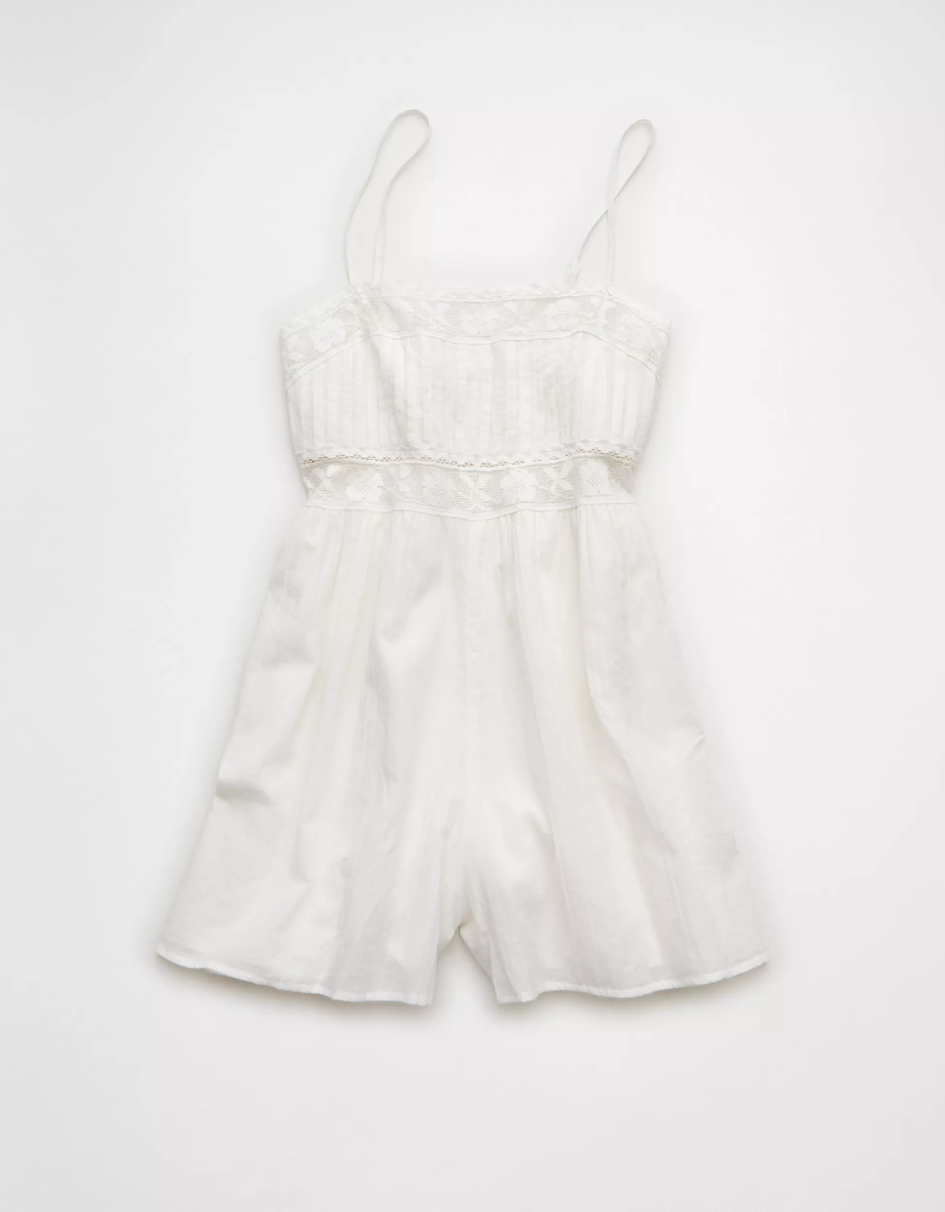 AE Lace Pintuck Romper | American Eagle Outfitters (US & CA)