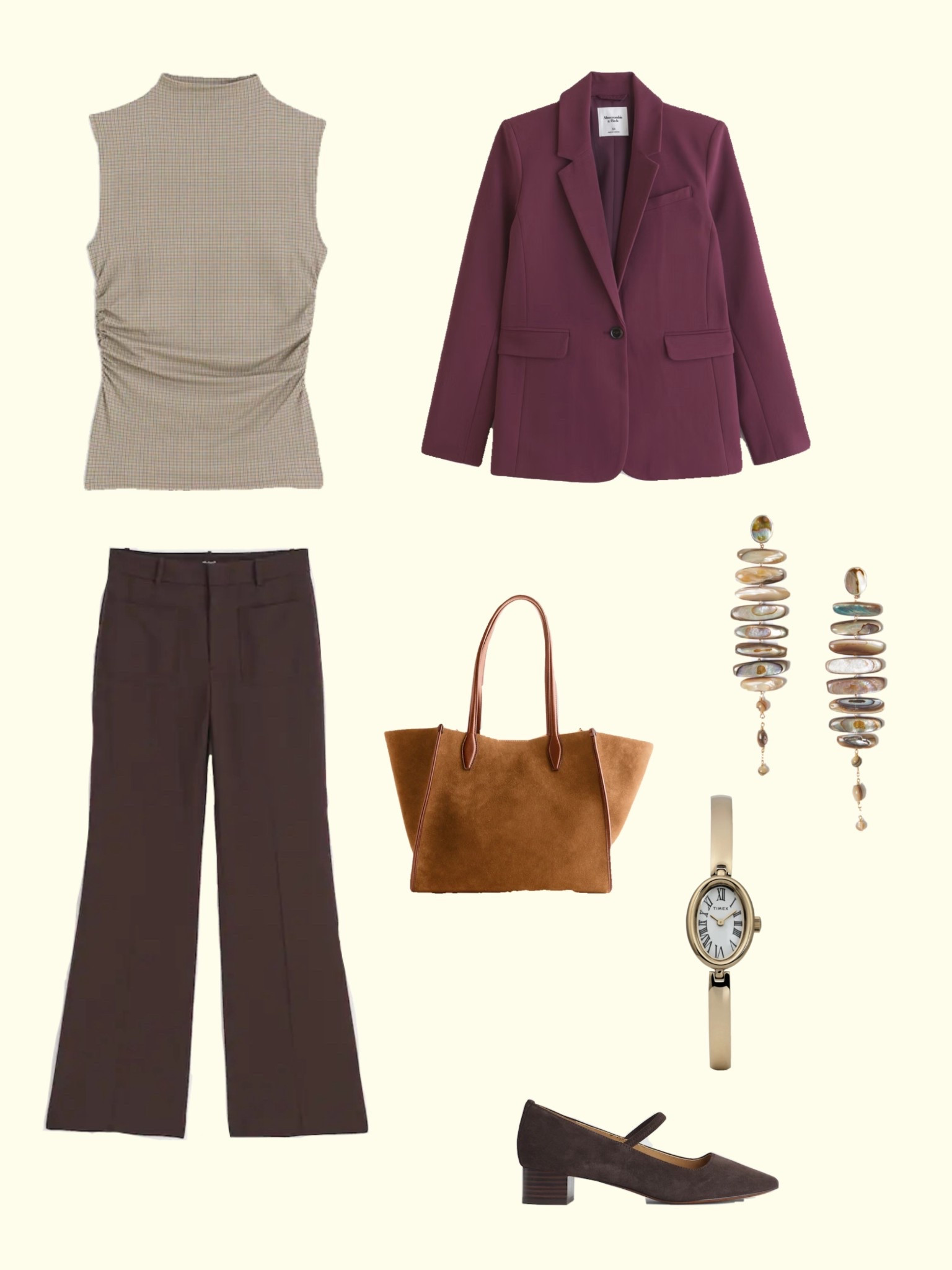 The perfect corporate fit for fall (brown pants)