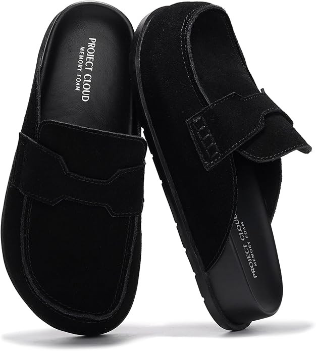 Project Cloud Genuine Suede Womens Clog - Memory Foam Arch Support Non-Slip Sole Mules & Clogs fo... | Amazon (US)