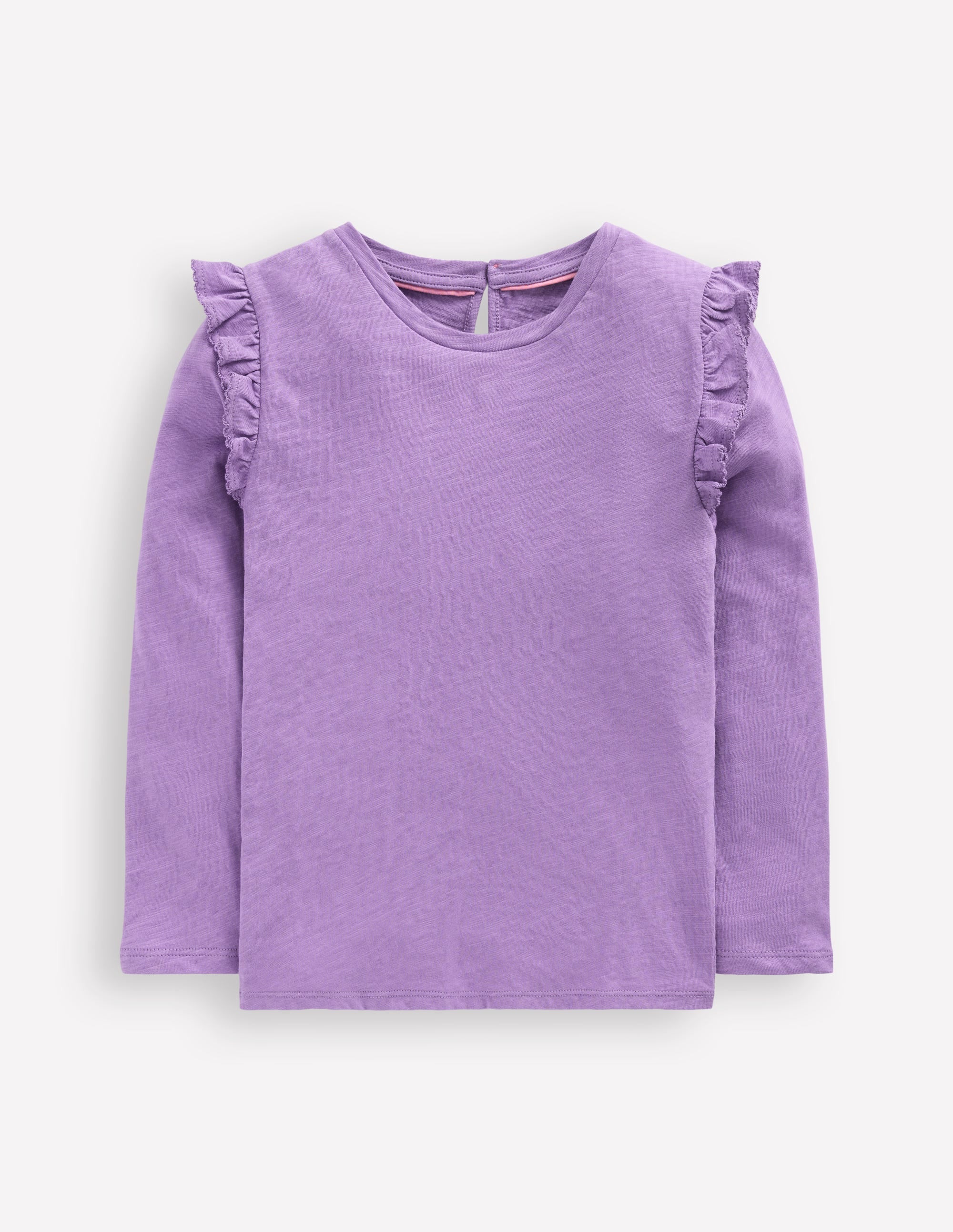 Frill Sleeve Slub Top-Aster Purple | Boden (US)