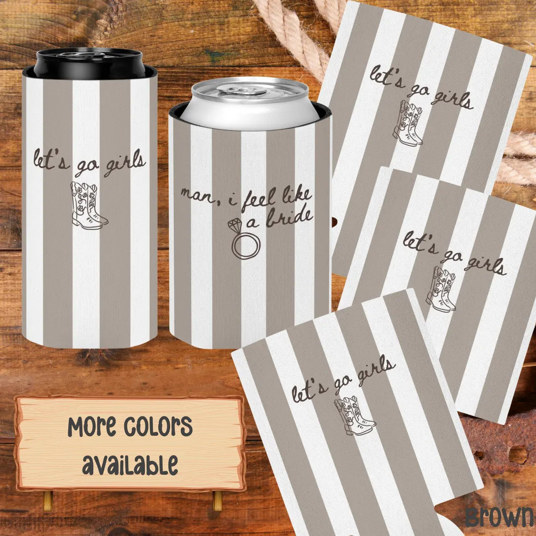 Western Nashville Bachelorette Can Cooler: Let's Go Girls Bachelorette Party Gifts - Etsy | Etsy (US)