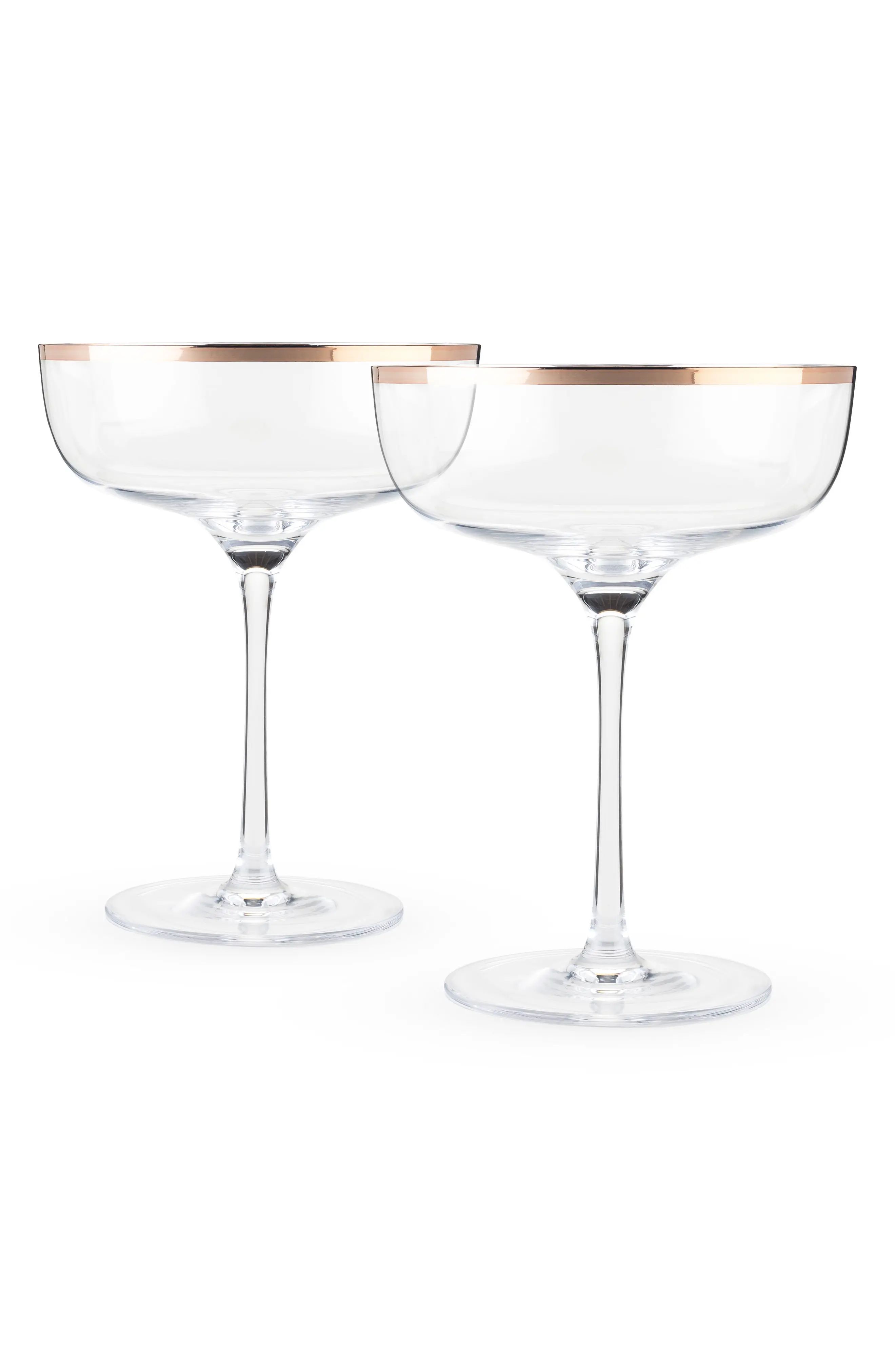 Set of 2 Copper Rim Champagne Coupes | Nordstrom