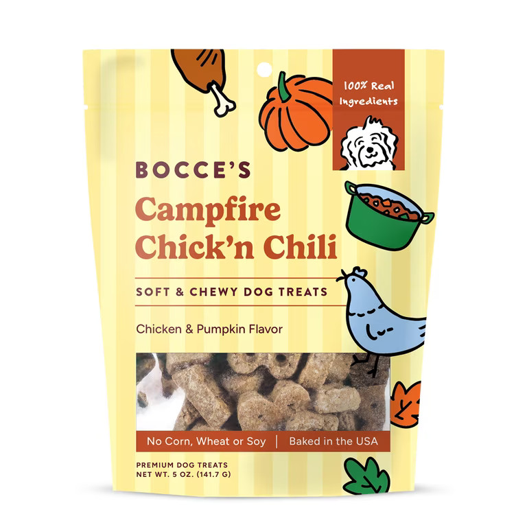 Bocce's Bakery Soft & Chewy Campfire Chick'n Chili Soft Treats for Dogs, 5oz Bag | Walmart (US)