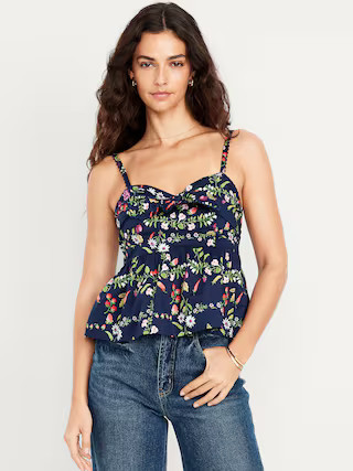 Fit & Flare Floral Peplum Top | Old Navy (US)