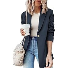 Dokotoo Womens 2023 Fashion Spring Lapel Collar Buttons Blazer Jackets for Women Business Casual | Amazon (US)