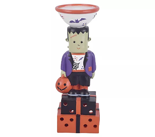 Temp-tations 12" Illuminated Resin Fall Character Candle Holder - QVC.com | QVC