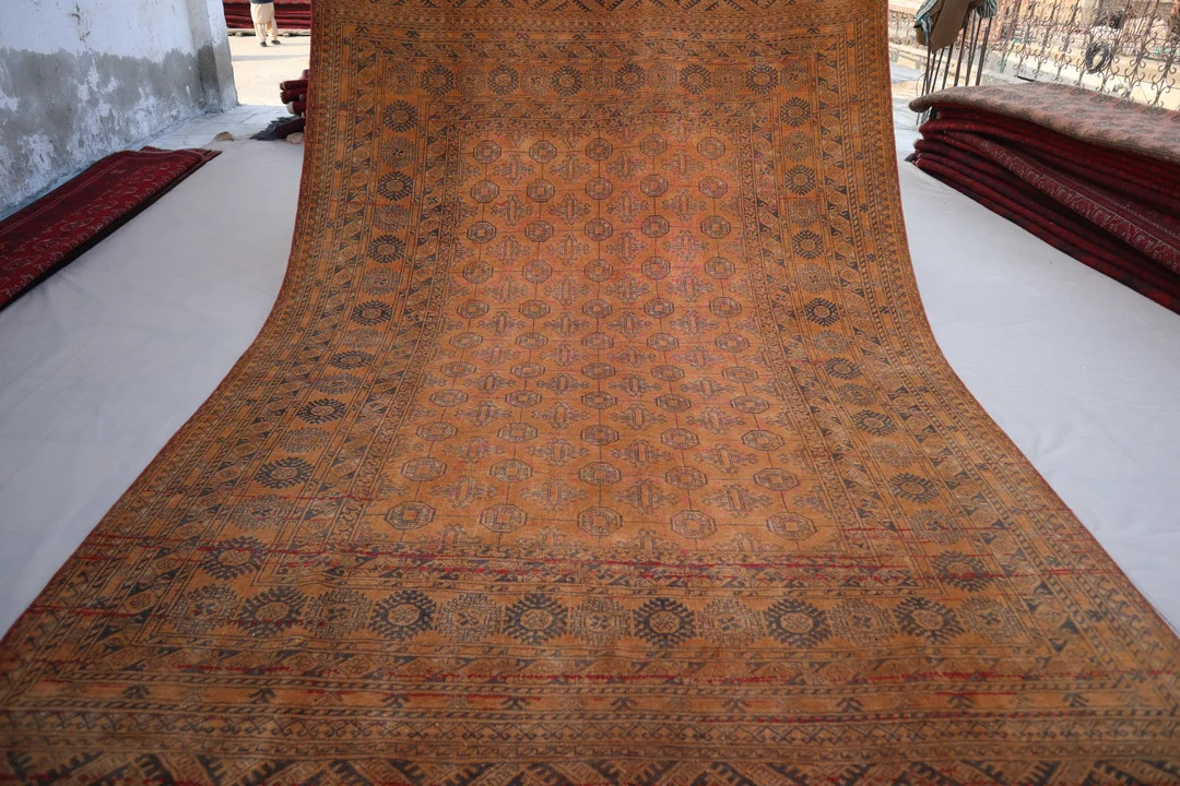7x9 Terracotta Vintage Faded Afghan Hand Knotted Low Pile Wool Distressed Rug, Turkmen Tribal Buk... | Etsy (CAD)